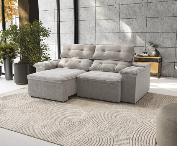 SOFA KAPPES LUFE 2,30 BOUCLE CINZA TEC.A056