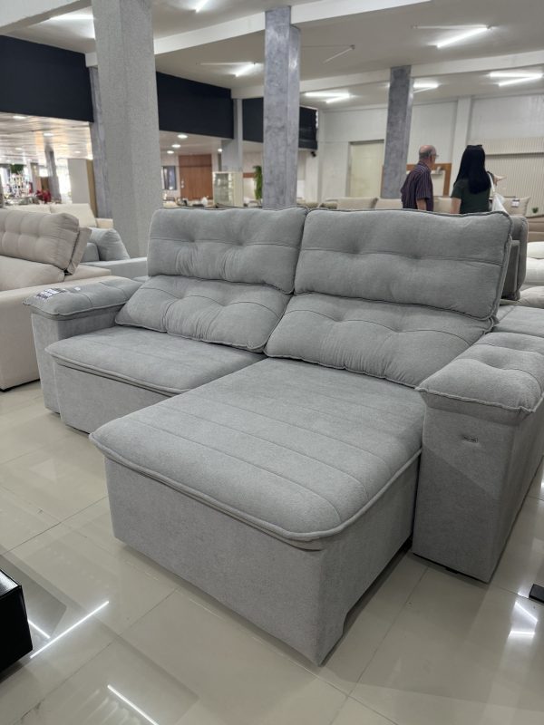 SOFA KAPPES LUFE 2,30 BOUCLE CINZA TEC.A056 - Imagem 2