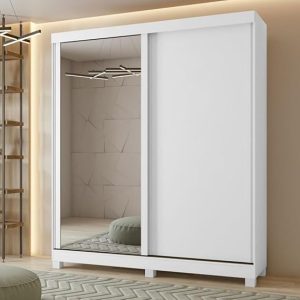 GUARDA ROUPA ZEINE LOPAS 2 PORTAS 1 PT GLASS OFF WHITE