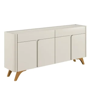 Buffet Arcus 4 Portas OFF WHITE Pés Madeira Maciça