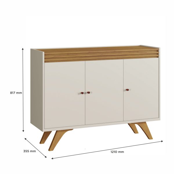 Buffet 3 Portas Off White/Naturalle Sevilha - Imagem 2