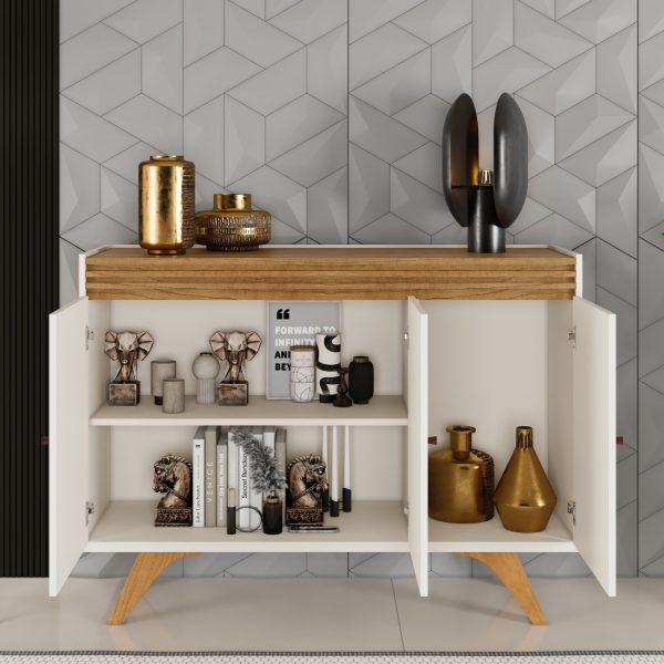 Buffet 3 Portas Off White/Naturalle Sevilha - Imagem 4