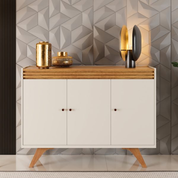 Buffet 3 Portas Off White/Naturalle Sevilha - Imagem 5