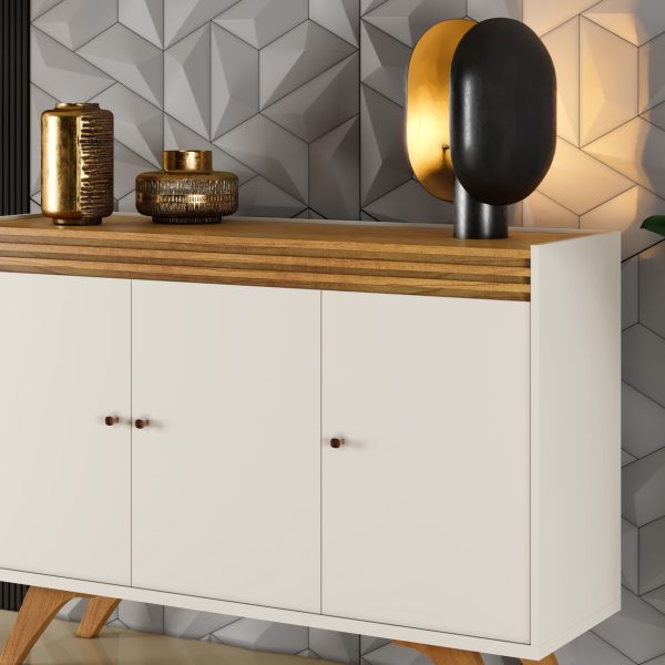 Buffet 3 Portas Off White/Naturalle Sevilha - Imagem 7