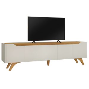 Rack  Atenas 4 Portas 1.80m - Off White/Naturale