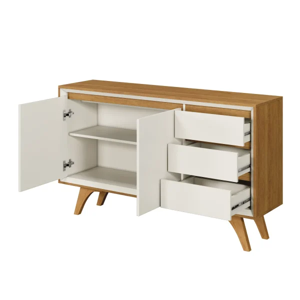 BUFFET VERTEX MAVAU 2PORTAS NATURALLEOFF WHITE - Imagem 6