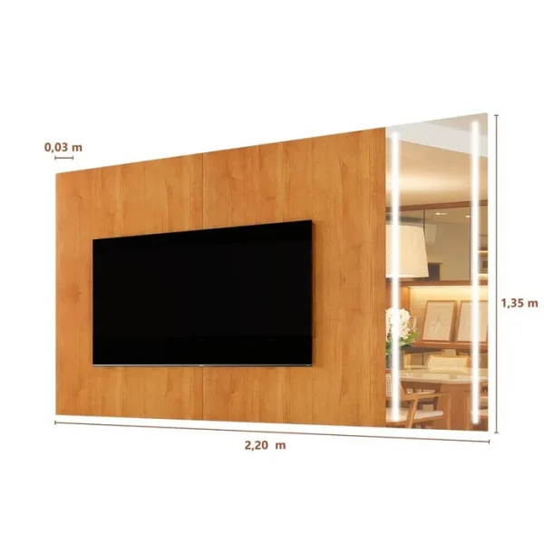 Painel Vitrum 218 com Espelho Led Naturale - Imagem 7