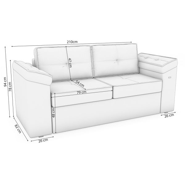 SOFA KAPPES HELIOS 2,10M BOUCLE CINZA TEC.A056 - Imagem 4