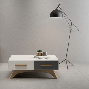 MESA CENTRO 2GAV. 90X 61,5 OFF WHITECARV.GRAF.TB716 WKG2