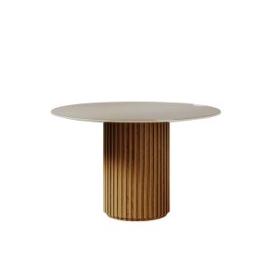 MESA LIVING 1,20 IM VIDRO RED. OFF WHITE/CINAMOMO