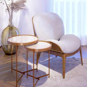 MESA AQUA IM LATARAL OFF WHITE/COBRE 2 PEÇAS 62611