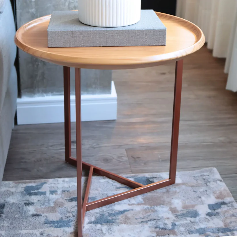 Mesa Lateral Avia 51 cm - Cinamomo c/ Cobre