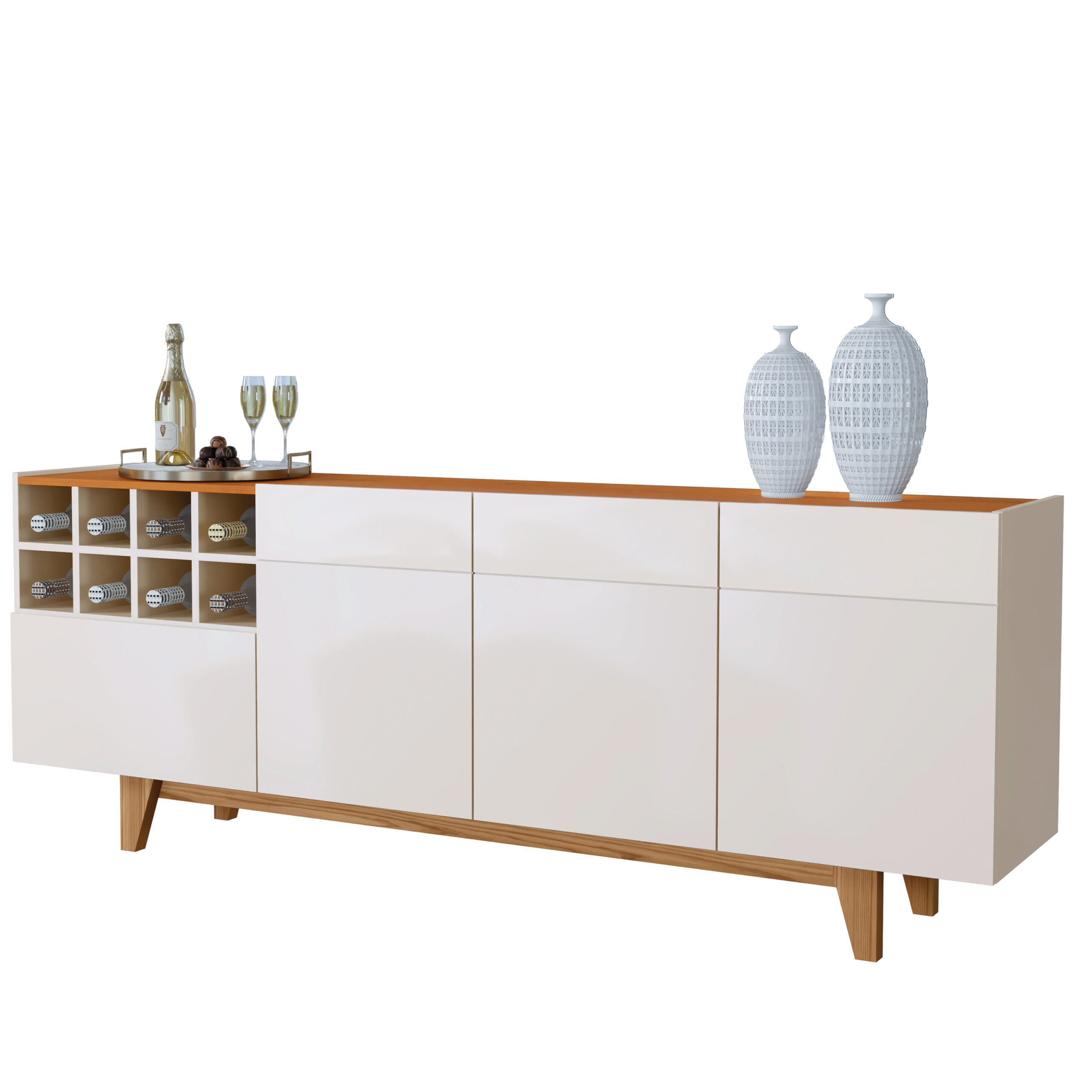 BUFFET 3 PORTAS PHILADELPHIA OFF WHITE/ NATURALLE