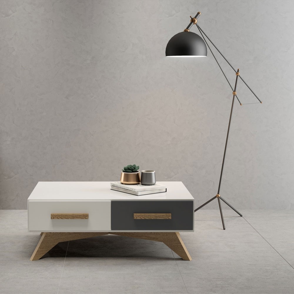 MESA CENTRO 2GAV. 90X 61,5 OFF WHITECARV.GRAF.TB716 WKG2