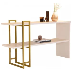 APARADOR JB LUXO 4034 OFF WHITE PEDOURADO
