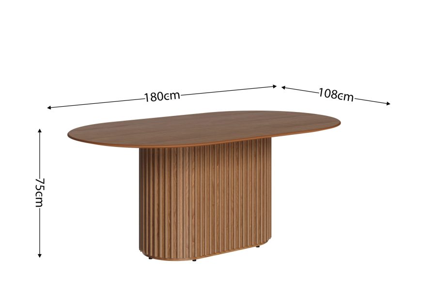 Mesa Living Oval 1.8 cinamomo - croqui